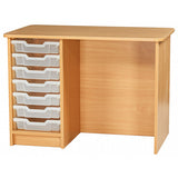 Kubbyclass® Single Pedestal 7 Tray Desk