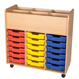 Kubbyclass 18 Tray Mobile Trolley with Top Storage