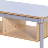 KubbyClass® Double Sided Coat Tidy Edge and Fitted Storage Shelf Close Up Cloakroom Bench