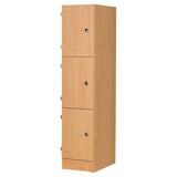 Primary Height Three Door Premium Wooden Locker - H1370mm Flat Top with knob handle