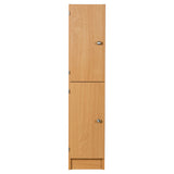 Primary Height Two Door Premium Wooden Locker - H1370mm Flat Top with knob handle front view