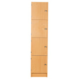 Secondary Height Four Door Premium Wooden Locker - H1800mm Flat Top with knob handle front view