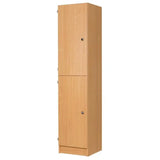 Secondary Height Two Door Premium Wooden Locker - H1800mm Flat Top with knob handle