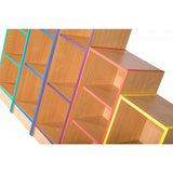 Smart Storage Folio 375mm Wide Slimline Flat Top Library Bookcase edge colours