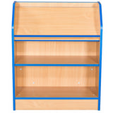 Smart Storage Folio 750mm Wide Library Bookcase with 1 Angled Top Shelf and 1 Adjustable Shelf front view