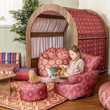 Willowbrook Bohemian Beanbag Chair and Footstool DFEU051 Childrens Furniture Lifestyle Image 1