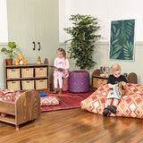 Willowbrook Bohemian Cosy Bundle including 8x Bean cushions with trolley, 2x storage units, 2x Large Bean Pods, Kilim Floor Mat, Large Floor Bean Bag and FREE Tapestry DFEC164 Childrens Furniture  Lifestyle Image 2