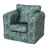 Willowbrook Farmhouse Kendal Loose Cover Chair DFEU180 Green Floral Print for Children